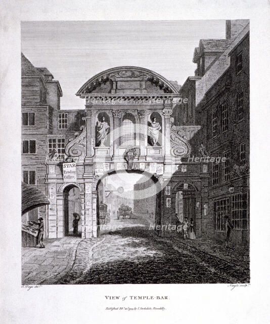 Temple Bar, London, 1799. Artist: James Neagle