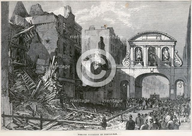 Temple Bar, London, 1877. Artist: Unknown.