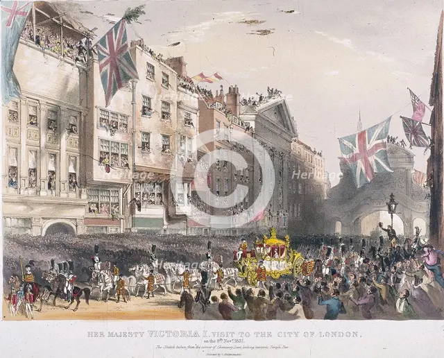 Temple Bar, London, 1837. Artist: Charles Joseph Hullmandel