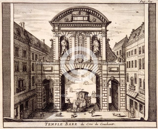 Temple Bar, London, c1700. Artist: Johannes de Ram