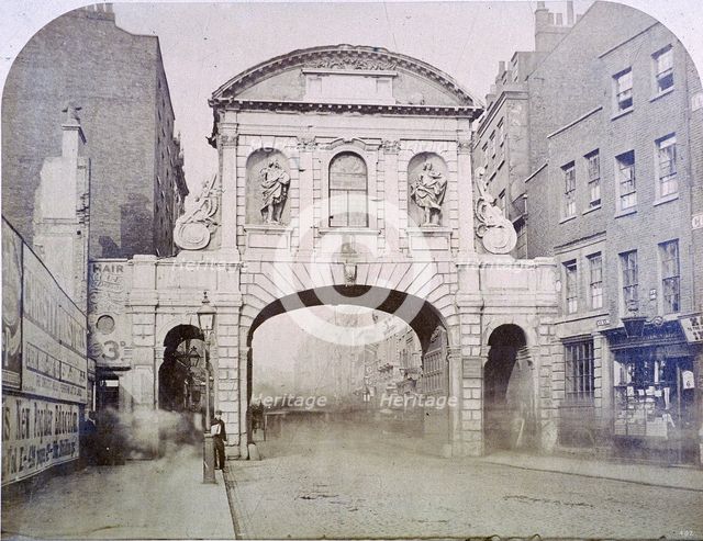 Temple Bar, London, c1865. Artist: Anon