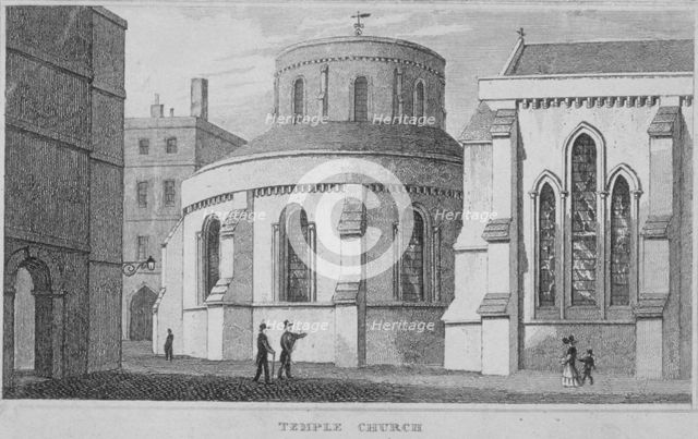 Temple Church, City of London, 1800. Artist: Anon