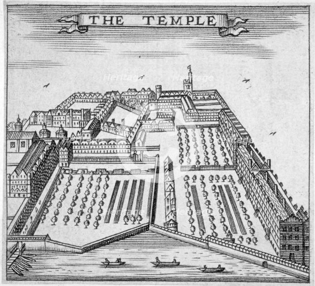 Temple, City of London, 1750.                                                 Artist: Anon