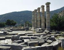 Temple dedicated to Athena, Priene, Ionia, Anatolia, Turkey, 1999. Creator: Unknown