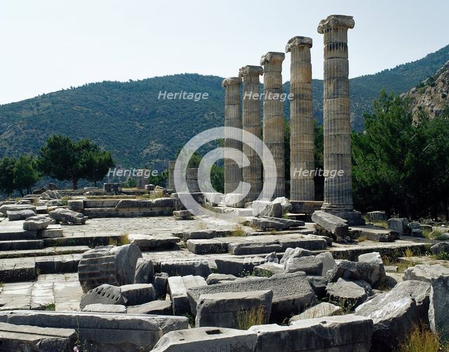 Temple dedicated to Athena, Priene, Ionia, Anatolia, Turkey, 1999. Creator: Unknown.