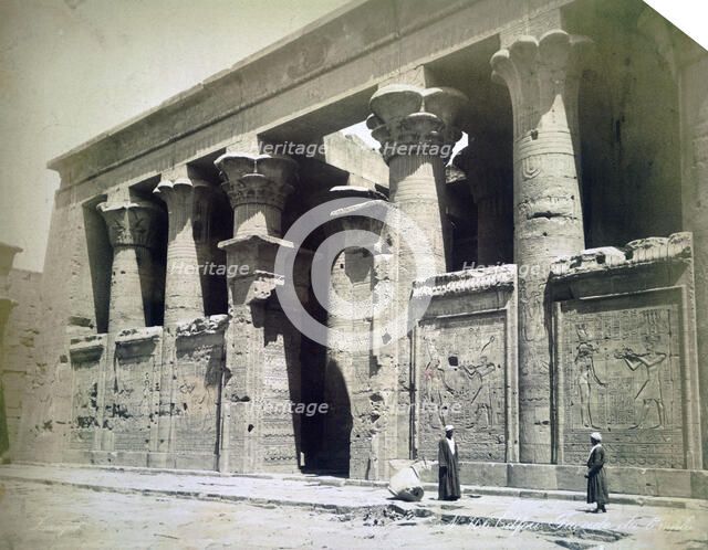 Temple facade, Edfu, Egypt, 19th century. Artist: Langaki
