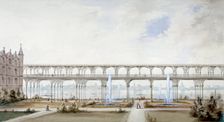 Temple Gardens, City of London, c1840. Artist: Anon