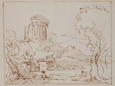 Temple in a Wooded Landscape (Vesta at Tivoli), c1820-1848. Creator: Thomas Cole