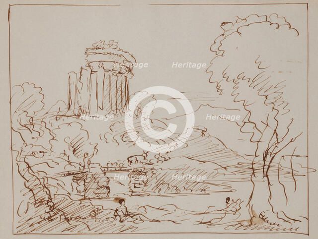 Temple in a Wooded Landscape (Vesta at Tivoli), c1820-1848. Creator: Thomas Cole.