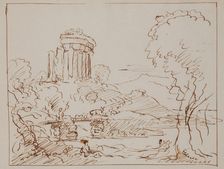 Temple in a Wooded Landscape (Vesta at Tivoli), c1820-1848. Creator: Thomas Cole