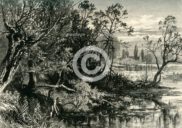 'Temple Lock, Near Marlow', c1870.