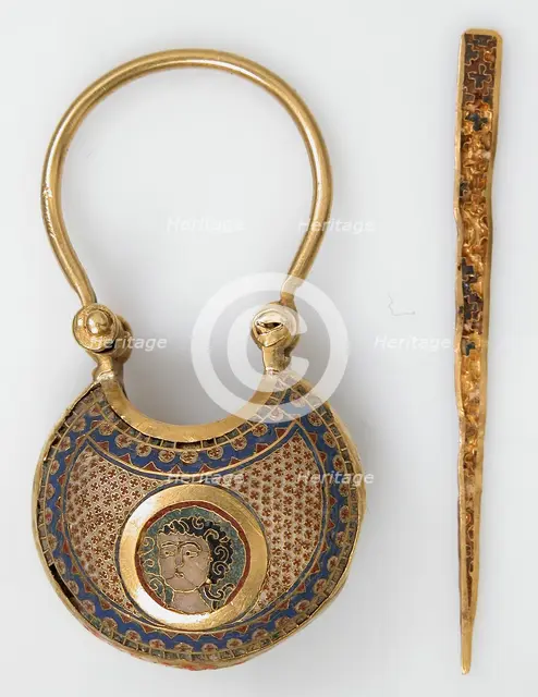Temple Pendant and Stick, Byzantine, ca. 1080-1150. Creator: Unknown.