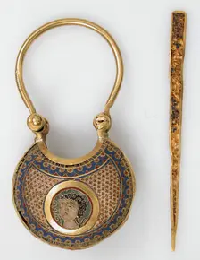 Temple Pendant and Stick, Byzantine, ca. 1080-1150. Creator: Unknown