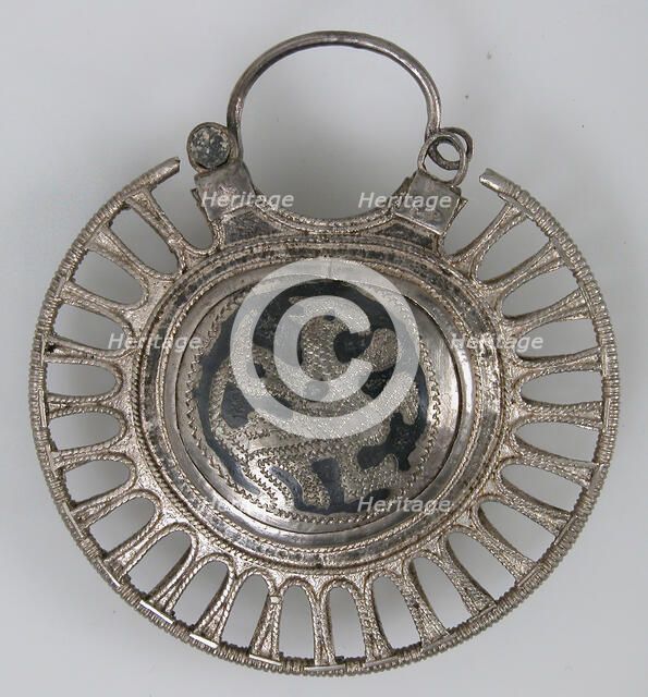 Temple Pendant with Filigree Border, Kievan Rus', 11th-12th century. Creator: Unknown.