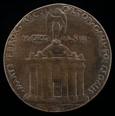 Temple Surmounted by Figure of Saint Michael [reverse], 1464. Creator: Francesco Laurana