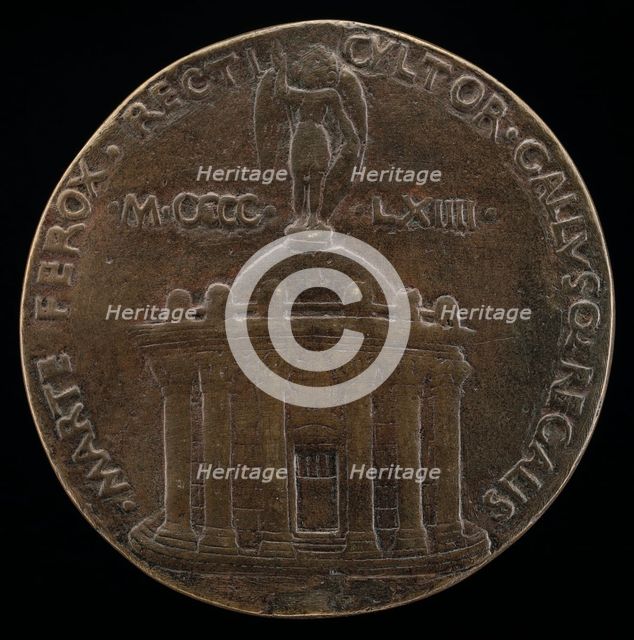 Temple Surmounted by Figure of Saint Michael [reverse], 1464. Creator: Francesco Laurana.
