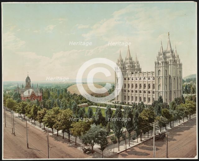 Temple Square, Salt Lake City, c1899. Creator: William H. Jackson.