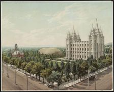 Temple Square, Salt Lake City, c1899. Creator: William H. Jackson