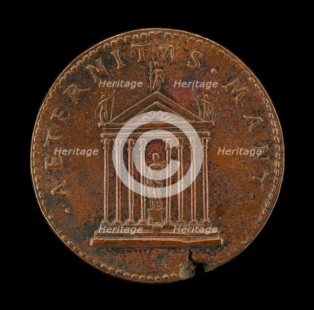 Temple with Goddess [reverse], 1520 or after. Creator: Giovanni da Cavino.