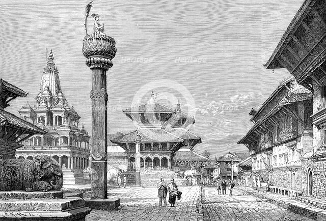 Temples at Patan, Nepal, 1895.Artist: Armand Kohl