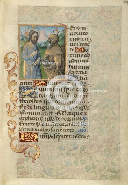 Temptation of Christ; Poncher Hours, about 1500. Creator: Master of Cardinal Bourbon.