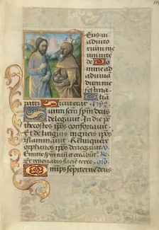 Temptation of Christ; Poncher Hours, about 1500. Creator: Master of Cardinal Bourbon