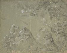 Temptation of St. Anthony (recto); Fantastic Landscape (verso), ca. 1520. Creator: Attributed to Jan Wellens de Cock