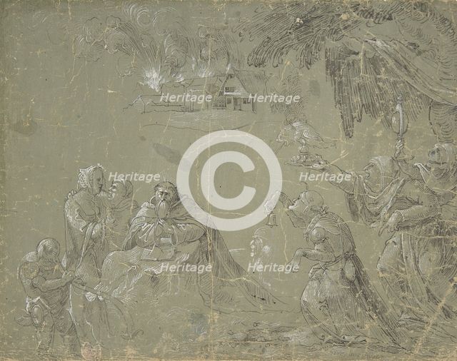 Temptation of St. Anthony (recto); Fantastic Landscape (verso), ca. 1520. Creator: Attributed to Jan Wellens de Cock.