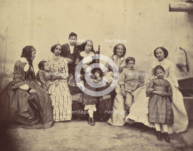 [Ten members of the Antoine family], 1850s-60s. Creator: Franz Antoine.