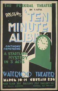 Ten Minute Alibi, Waterloo, IA, 1937. Creator: Unknown