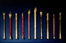Ten of the Duke of Wellington's batons, Apsley House, London, c1980-c2017. Artist: Historic England Staff Photographer