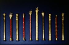 Ten of the Duke of Wellington's batons, Apsley House, London, c1980-c2017. Artist: Historic England Staff Photographer