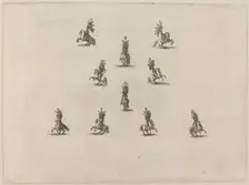 Ten Cavaliers with Large Plumed Helmets, 1652. Creator: Stefano della Bella