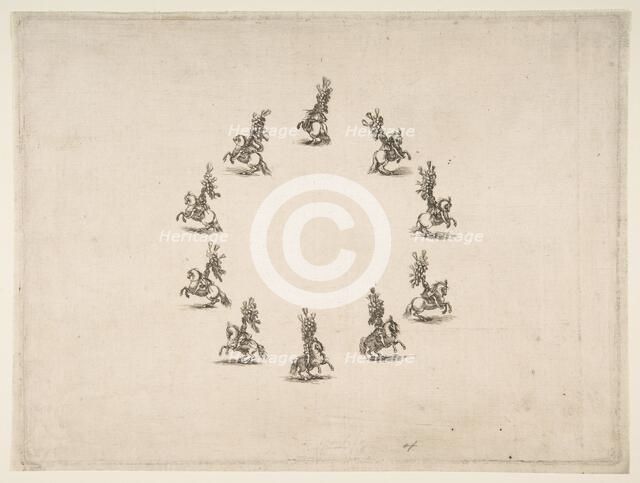 Ten Cavaliers Forming a Circle, 1652. Creator: Stefano della Bella.