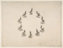 Ten Cavaliers Forming a Circle, 1652. Creator: Stefano della Bella
