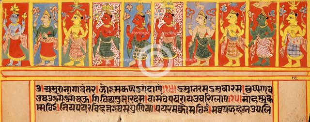Ten Classes of Cosmological Deities Identified by Their Crown Ornaments..., c1575. Creator: Unknown.