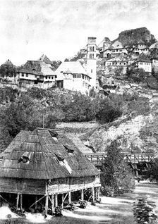 Ten Days in Bosnia - Jajce: view from the River Pliva, 1895. Creator: Andre & Sleigh