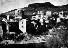 Ten Days in Bosnia: the bridge at Mostar, 1895. Creator: Andre & Sleigh