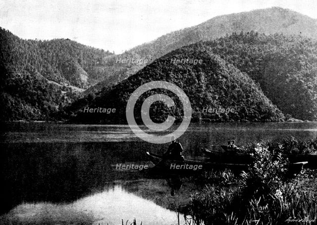 Ten Days in Bosnia: the lake, near Jézero, 1895. Creator: Andre & Sleigh.