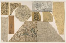 Ten designs for the decoration of houses, including at least one for the stairway..., 2nd half 19th Creators: Jules-Edmond-Charles Lachaise, Eugène-Pierre Gourdet