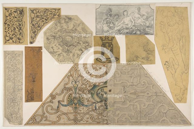 Ten designs for the decoration of houses, including at least one for the stairway..., 2nd half 19th  Creators: Jules-Edmond-Charles Lachaise, Eugène-Pierre Gourdet.