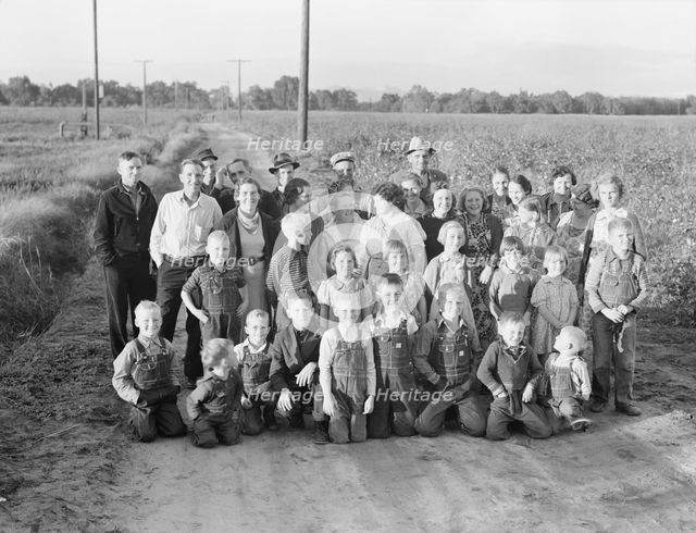 Ten families established by the FSA on the Mineral King Cooperative Farm, Tulare County, CA, 1938. Creator: Dorothea Lange.