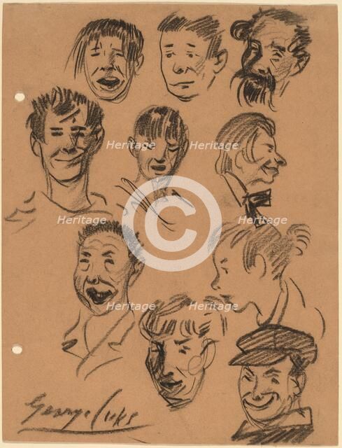 Ten Heads, c. 1905. Creator: George Benjamin Luks.