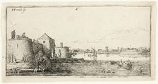 Ten Landscapes: Walled River Town to the Left of a River, 1615/16. Creator: Esaias van de Velde