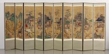 Ten-panel Folding Screen with Scenes of Filial Piety, 18th-19th century. Creator: Unknown