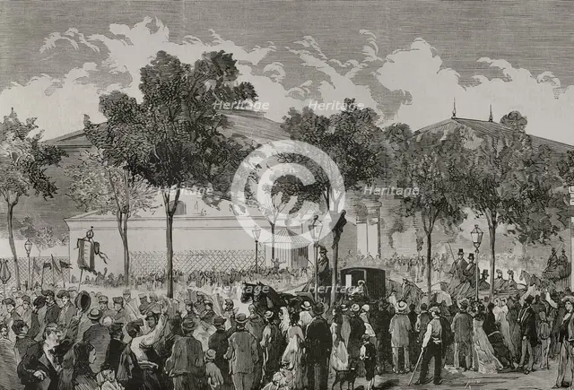 Ten Year's War: return of Catalan volunteers, Barcelona, Catalonia, 1878.  Creator: Bernardo Rico.