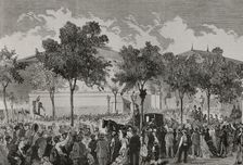 Ten Year's War: return of Catalan volunteers, Barcelona, Catalonia, 1878. Creator: Bernardo Rico