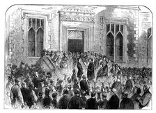 Tenants of the Earl of Bandon presenting a gift to his son, Lord Bernard, 1871. Creator: Unknown