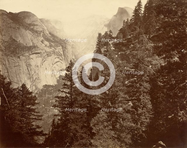 Tenaya Canyon from Union Point, Valley of the Yosemite, 1872. Creator: Eadweard J Muybridge.