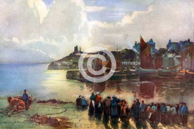 Tenby Castle and harbour, Pembrokeshire, Wales, 1924-1926. Artist: Louis Burleigh Bruhl